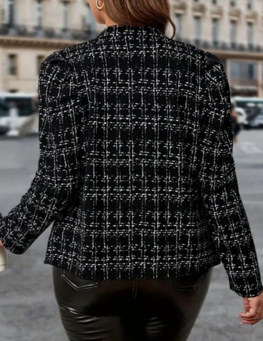 Elegant Plaid Pattern Jacket