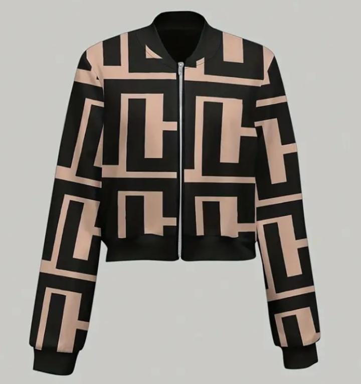 Geometric Light weight Bomber Jacket