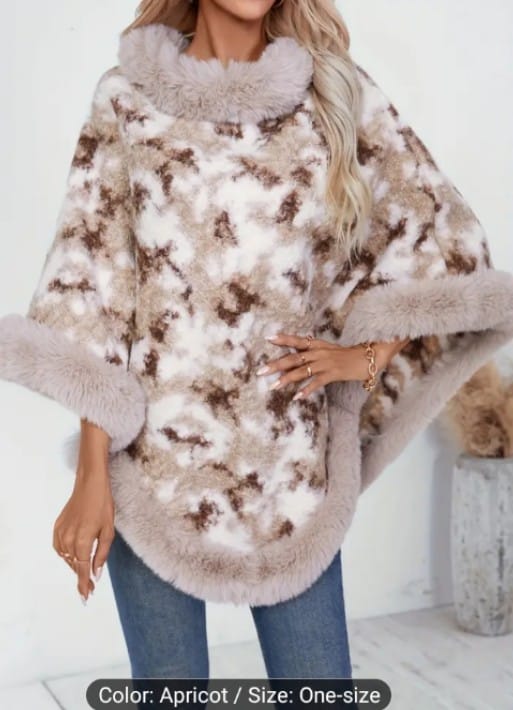 Stylish Apricot Poncho