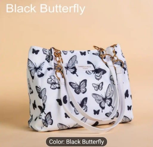 Beautiful Black Butterfly Handbag