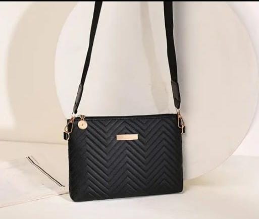 2pcs Embossed bag black
