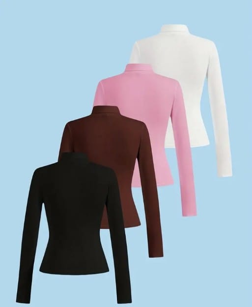 4pcs Long Sleeve Turtle neck tops