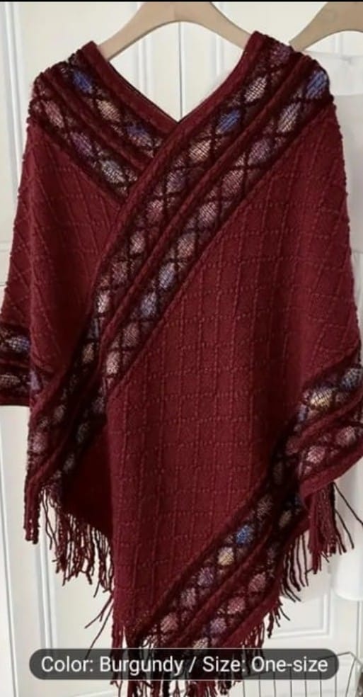 Elegant Burgundy Shawl