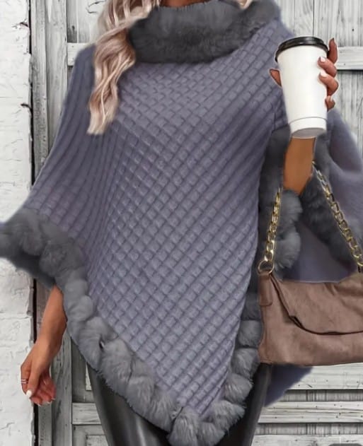 Stylish Grey Poncho