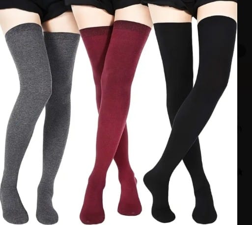 Long knee high multi colour socks